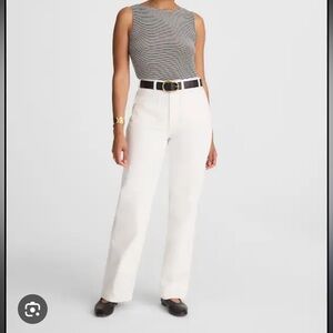 Madewell White Curvy Cleo Straight Jeans